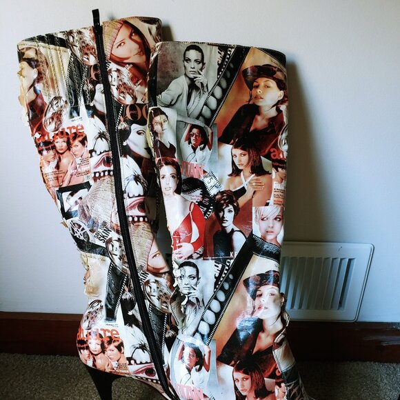 Lady Coutour Magazine cover collage platform boots - Picture 1 of 5